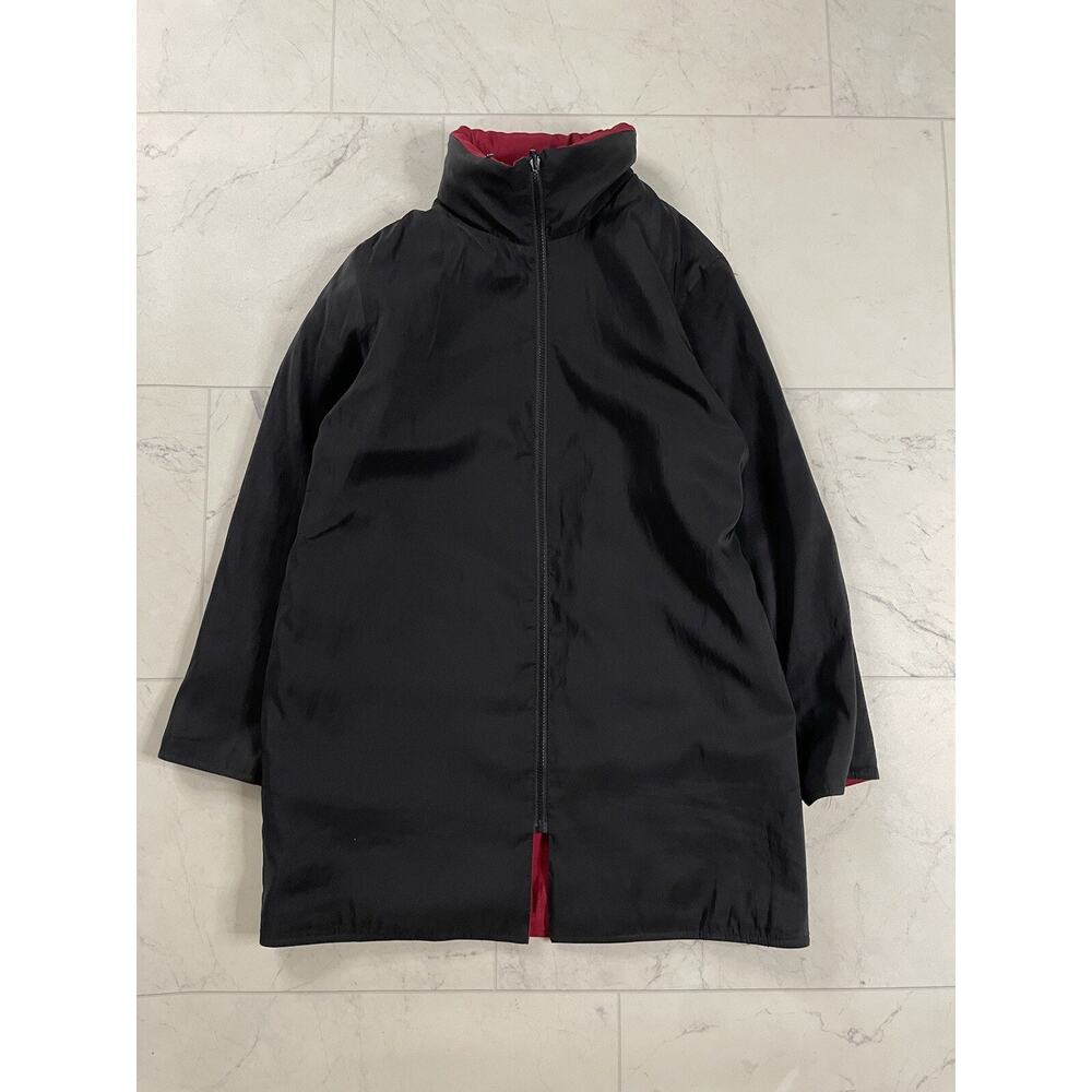Mycra Pac Now Women Reversible Rain Jacket Sz S/M Black & Red Hooded Coat